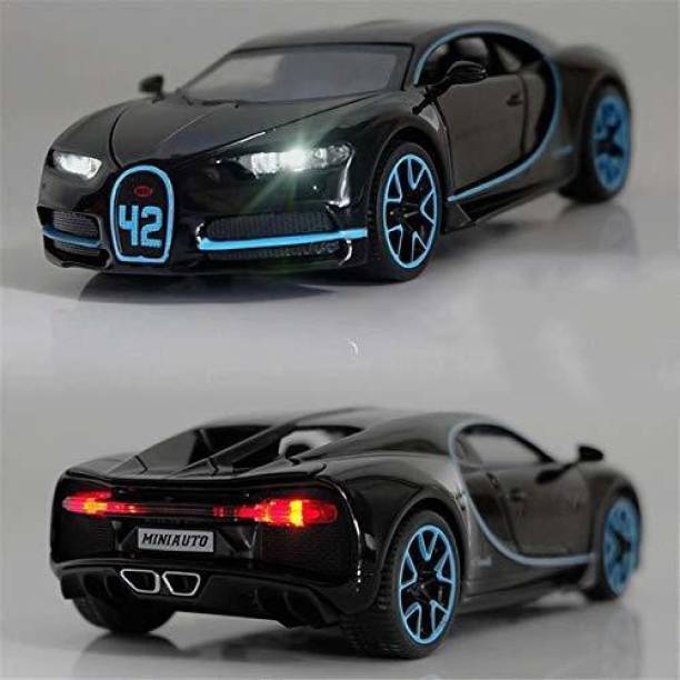 Galactic New 1:32 Scale Bugatti Chiiron Die cast Alloy Metal Luxury Car Model Pull Back Car for Children Toys (5 Design Available 1 Design Sending)