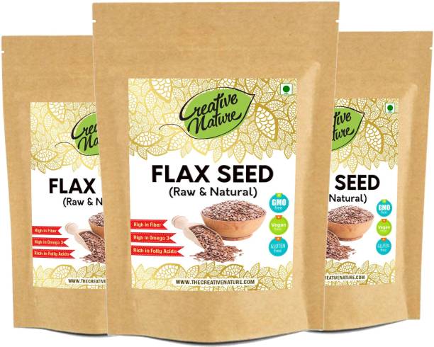 Creative Nature 3 Combo Pack of Flax Seed | Alsi - Linum Usitatissimum With Omega 3 and Anti Oxidant (100 Gram Each Pack) Raw Seed Seed