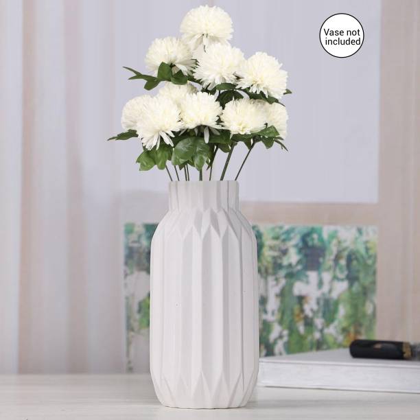TIED RIBBONS Artificial Chrysanthemum Flower Bunches White Carnations Artificial Flower