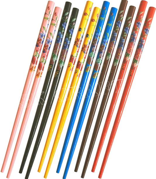 SK Craft Designer Printed Wooden Hair Stick, Juda Stick, Juda Pin, Hair Pin, Hair Clip, Bun Stick-Set of 12 Bun Stick