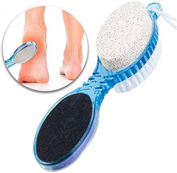 PANDK P&K Pedicure Paddle 4 In 1 Brush Cleanse, Scrub, File and Buff (Multicolour)