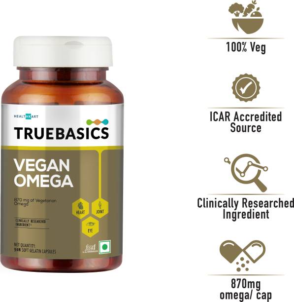 TrueBasics Vegan Omega, 870mg of Vegetarian Omega Fatty Acids