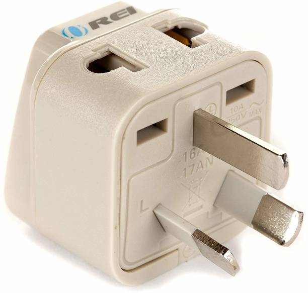 OREI India to Australia, China, New Zealand & More (Type I) Travel Adapter Plug - 2 in 1 - CE Certified - White Color Worldwide Adaptor