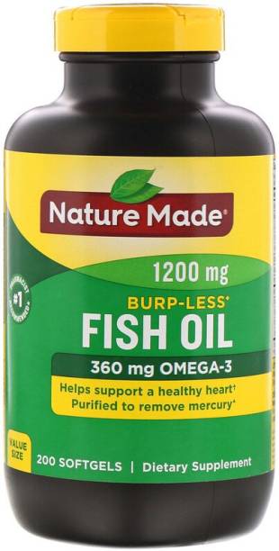 Nature Made Fish Oil 1200mg 200 Softgels Dietary Supplement 360mg Omega-3
