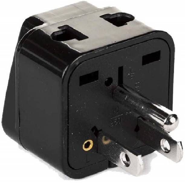 OREI India to USA, Japan, Philippines & More (Type B) Travel Adapter Plug - 2 in 1 - CE Certified - Black Color Worldwide Adaptor