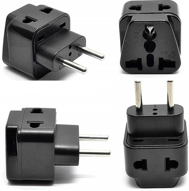 OREI India to Europe, Turkey, Spain & More (Type C) Travel Adapter Plug - 2 in 1 - CE Certified - 4 Pack Worldwide Adaptor