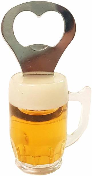 Crazycute OPENER 1 Acrylic Beer Glass Design Fridge Magnet Bottle Opener (Standard Size, Yellow) Bottle Opener
