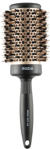 ROZIA Pro Boar Bristles Roller Hair Brush for Blow Drying