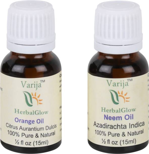 varija herbal glow Neem Oil & Orange Oil 100% Undiluted (Combo of 2)