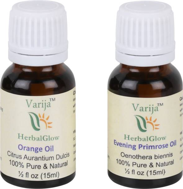 varija herbal glow Evening Primrose Oil & Orange Oil 100% Undiluted (Combo of 2)