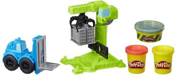 PLAY-DOH Wheels Crane and Forklift Construction Toys wi...