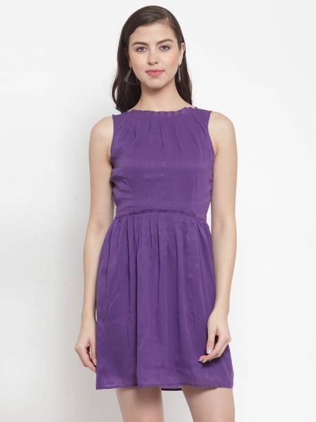 Marie Lucent Women A-line Purple Dress