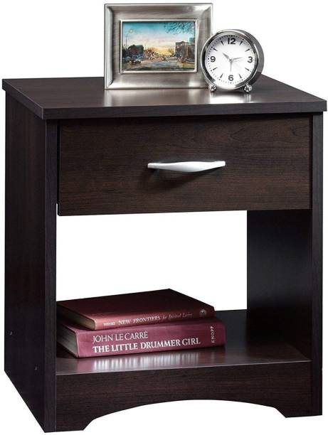 TRUE FURNITURE Sheesham Wood Bed Side Table for Bedroom with Drawer Side Table | Walnut Finish Solid Wood Side Table