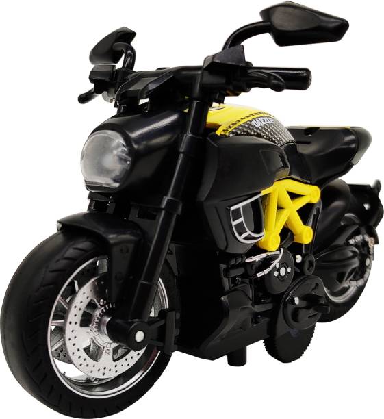 Miss & Chief by Flipkart 1:14 Pull Back Metal Die Cast Bike with Light and Sound