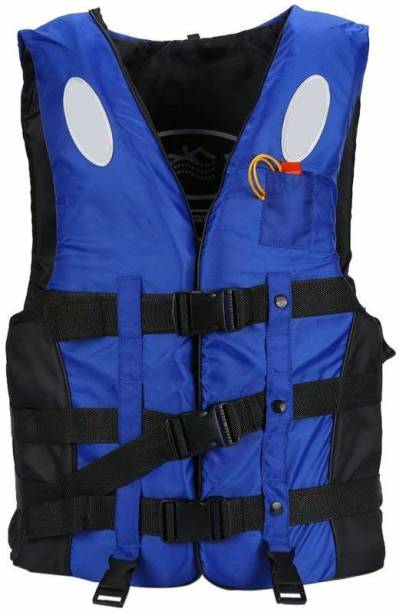 Feeling mall 3-Buckle Life Jacket with Whistle & Crotch Straps, For ADULTS Weighing 40 - 120 KG Swim Floatation Belt