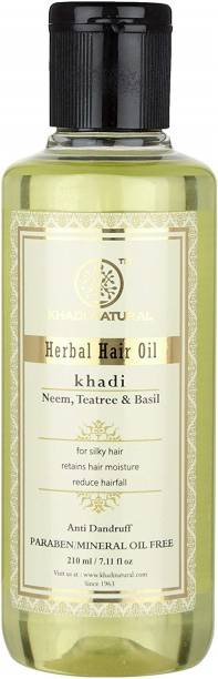 KHADI NATURAL Ayurvedic Neem, Teatree and Basil Herbal Hair Oil, Paraben/Mineral Oil Freel Hair Oil