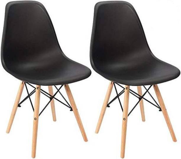Urbancart Mid Century Modern DSW Chair, Shell Lounge Chair for Kitchen, Dining, Bedroom, Living Room Side Chair.(Set of 2) Solid Wood Living Room Chair