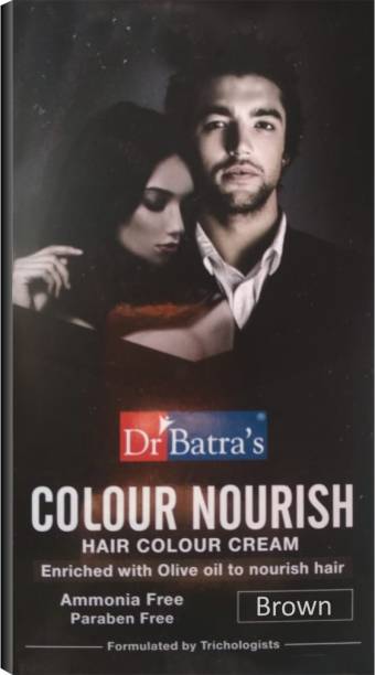Dr Batra's Colour Nourish Hair Colour Cream Enriched With Olive Oil to Nourish Hair Brown - 120 gm , Brown