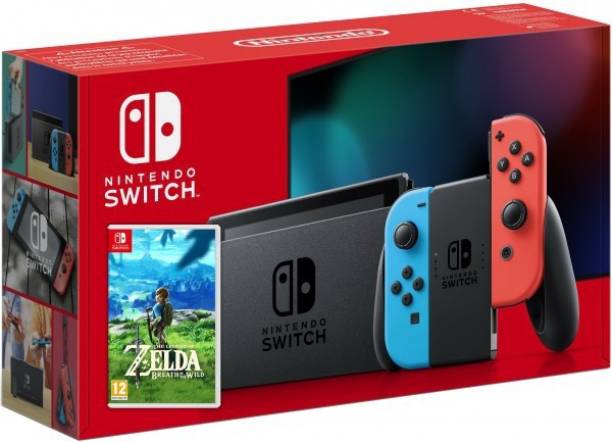 NINTENDO Switch with neon red and neon blue Joy?Con - V...