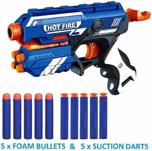BGS Blaze Storm Manual Soft Bullet Shooting Gun Toy with 10 Safe Foam Bullet for Kids ( Multicolor ) Guns & Darts