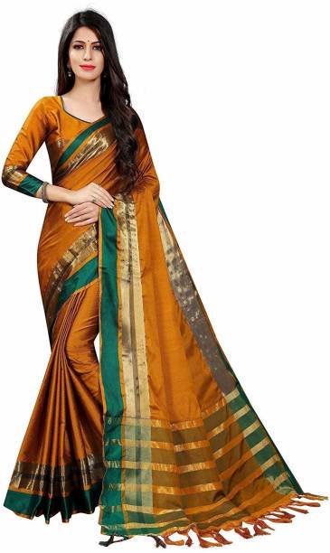 Self Design Bollywood Cotton Silk Saree Price in India