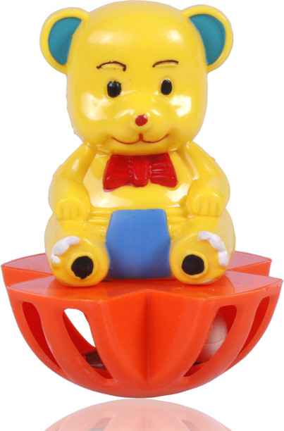 1 Pcs New Wooden Early Baby Wooden Hand Bell Rattle Toys Keep Carm Cute Animals