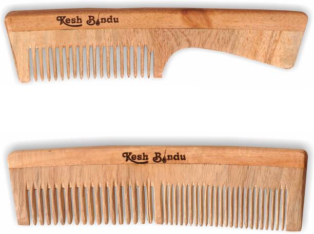kesh Bindu Neem Wood Combs 100% Handmade, Anti- Dandruff C1 & C4 Comb