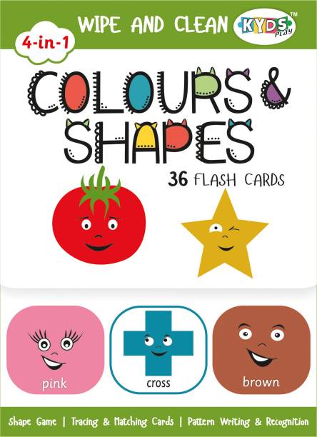 Kyds Play Colours & Shapes - Wipe & Clean Activity Flash Cards for Kids