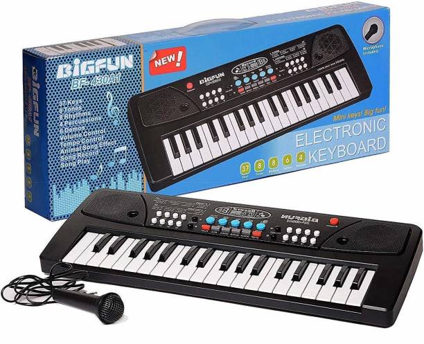 amisha gift gallery 37 Key Piano Keyboard Toy for Kids with Mic Dc Power Option Recording Charger not Included Best Birthday Gift for Boys and Girls 2019 Latest Model