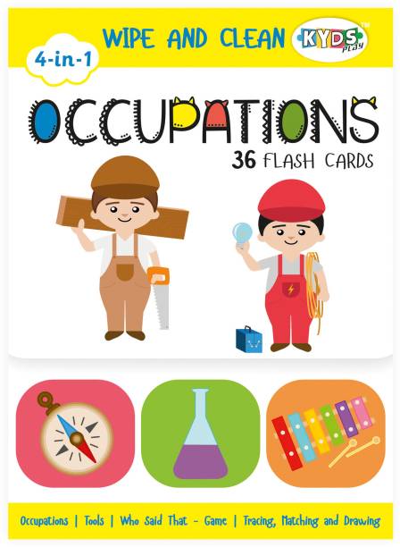 Kyds Play Occupations - Wipe & Clean Activity Flash Cards for Kids