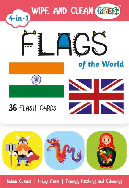 Kyds Play Flags - Wipe & Clean Activity Flash Cards for Kids
