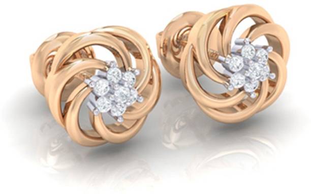 diamtrendz jewels Rose Gold 14kt Diamond Stud Earring