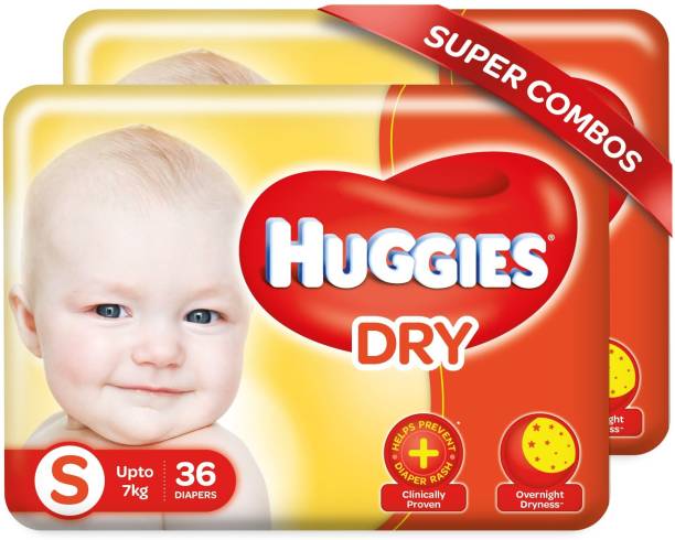 Huggies New Dry Diapers with overnight dryness - S