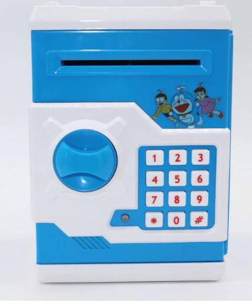 WISH IT Secret Password Safe ATM Doraemon Bank Money Safe Deposit Box Toy