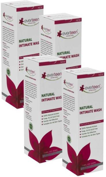 everteen Natural Intimate Wash for Feminine Hygiene in Women – 4 Packs (210ml Each) Intimate Wash