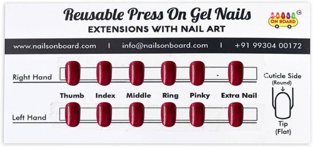 Nails on Board Blood Red Press On Gel Nails Red