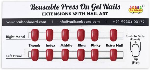Nails on Board Pink Maroon Press On Gel Nails Pink Maroon