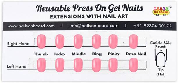 Nails on Board Hot Pink Press On Gel Nails Pink