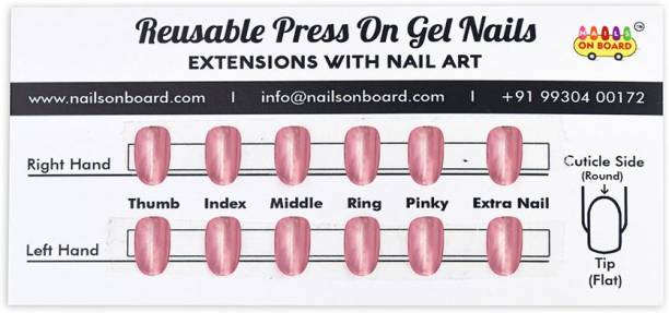 Nails on Board Holographic Press On Gel Nails extensions with holographic nail art Multicolor