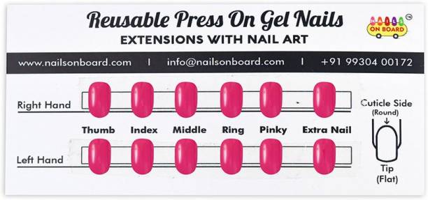 Nails on Board Neon Baby Pink Press On Gel Nails orange