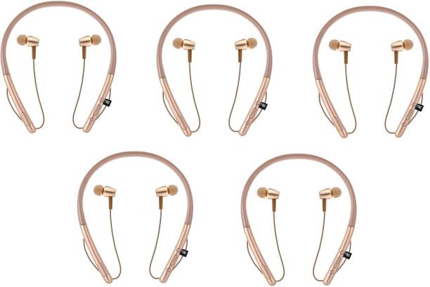 ROQ Set of 5 HI Bass Magnetic Bluetooth Earphone wit Mic and Memory Card Slot 64 GB MP3 Player