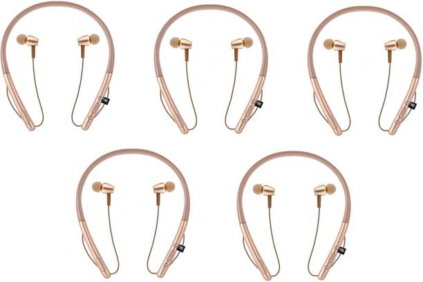 ROQ Set of 5 HI Bass Magnetic Bluetooth Earphone wit Mic and Memory Card Slot 64 GB MP3 Player