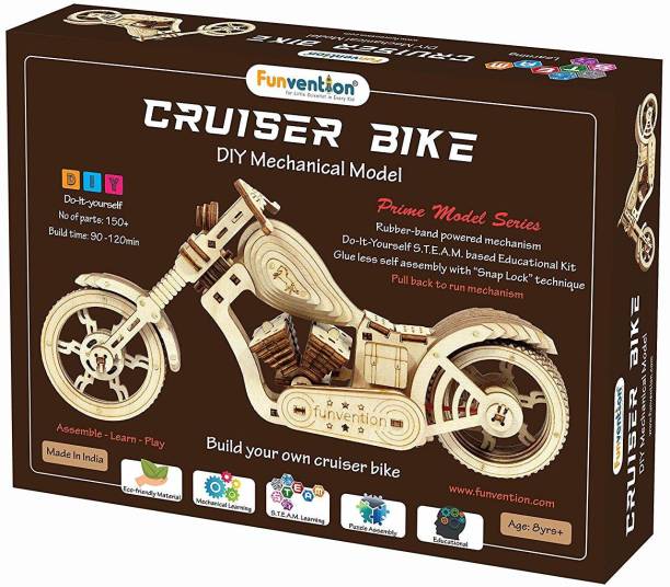 FUNVENTION Cruiser Bike - DIY Rubberband Powered Mechanical Model