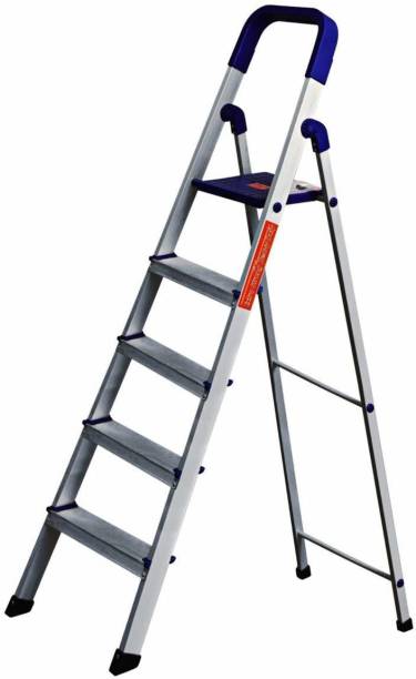 PARASNATH Aluminium Blue Heavy Folding Ladder 5 Step 5.2 Ft Made In India Aluminium Ladder