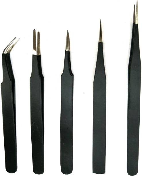 RIVER FOX Black Coated Stainless Steel Non Magnetic Tweezers