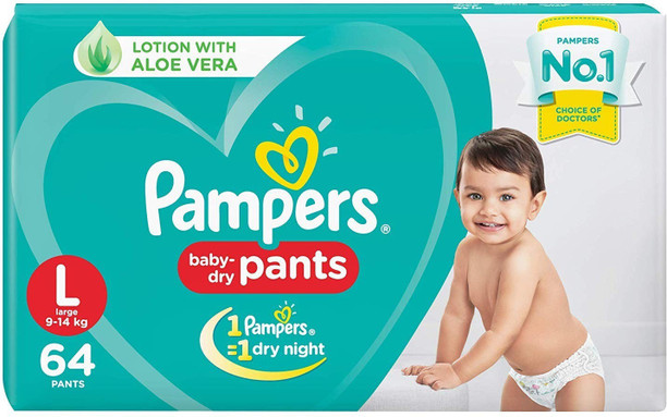 pampers pants large 64 pieces