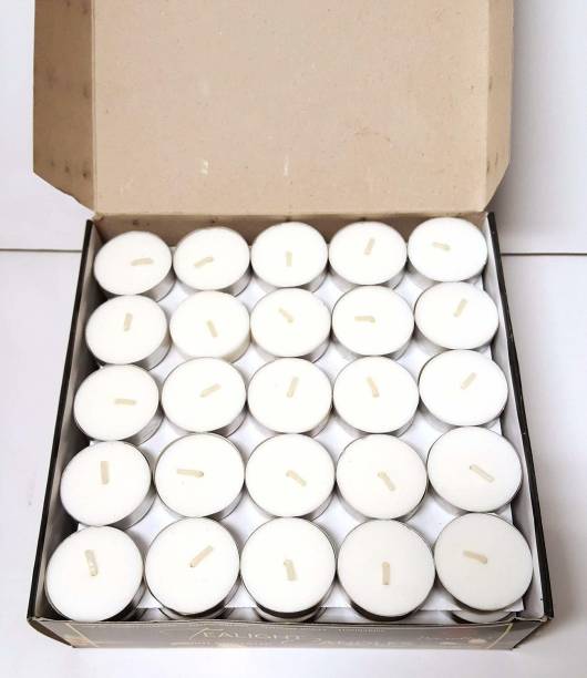 Puja N Pujari White Wax Tea Light Scented Candles Pack of 25 Candle