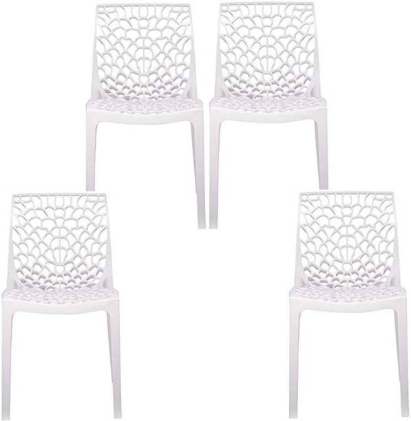 MIJHA Spider Web Plastic Chairs PP Material/Crystal Chairs/Web Chairs/Spider Chairs/Rattan Chairs Set of 4 Plastic Outdoor Chair