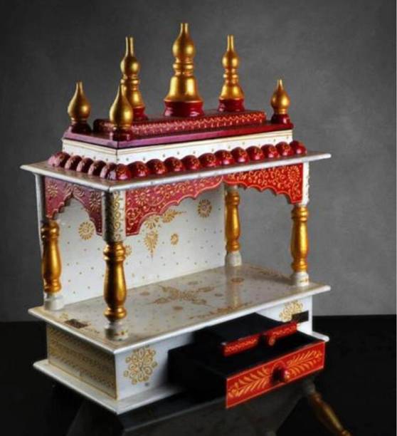 kamdhenu art and craft Mandir for Pooja Solid Wood Home Temple