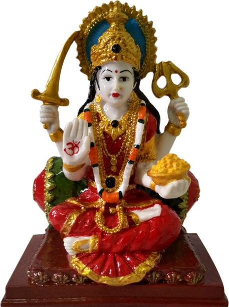FABZONE Marble Look Goddess Maa Santoshi Statue Handicraft Decorative Mata Rani Spiritual Puja Vastu Figurine idol - Religious Murti Pooja Gift item Decorative Showpiece  -  15.5 cm